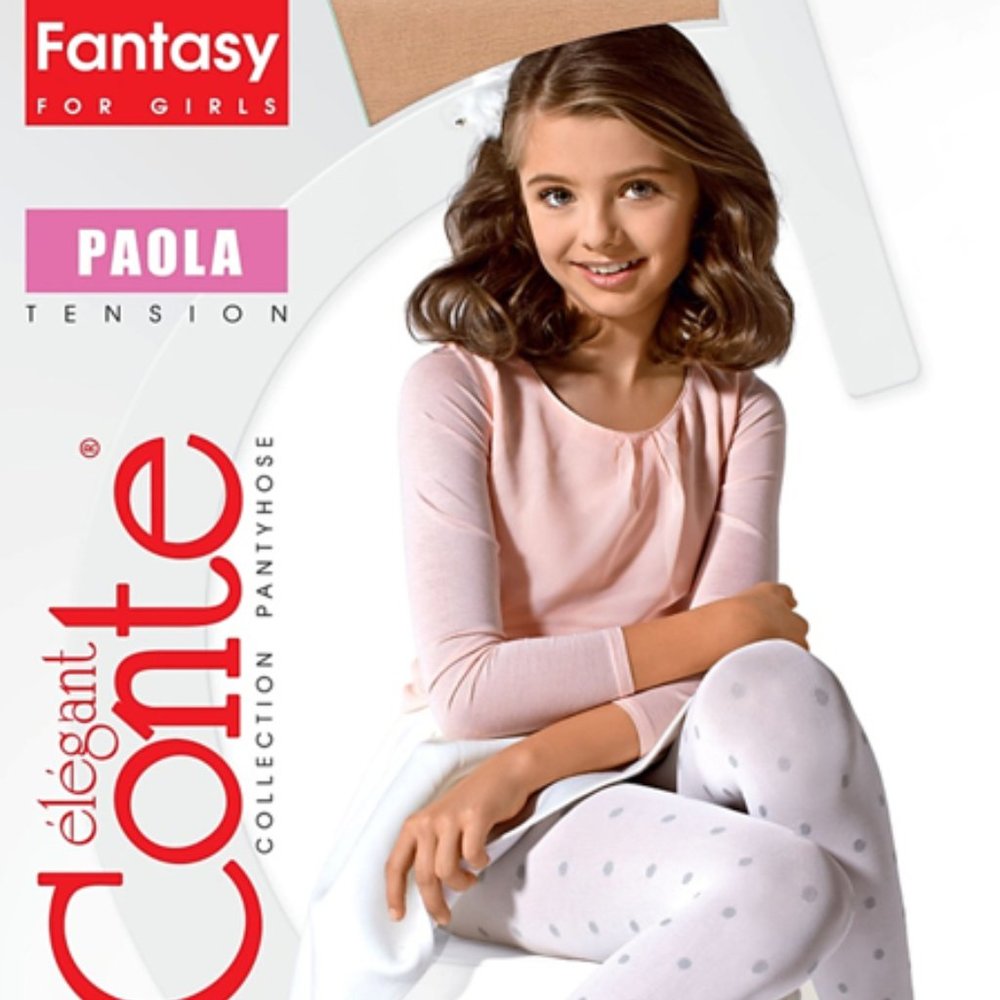 Conte Fantasy Opaque Tights For Girls With Polka Dots - Paola 50 Den - 4yr.